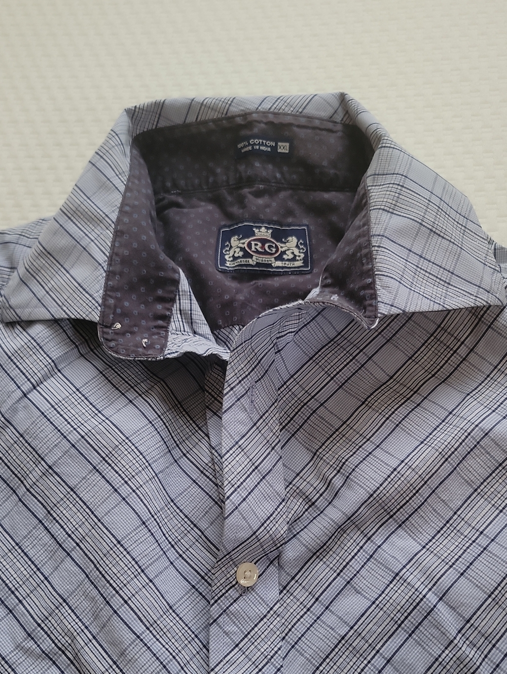 Robert Graham Men’s Light Gray Plaid Button-Up Shirt - XXL